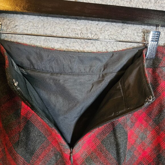 The Limited Womens Plaid Pencil Skirt Size 2 Red & Gray Polyester Blend - Picture 10 of 14
